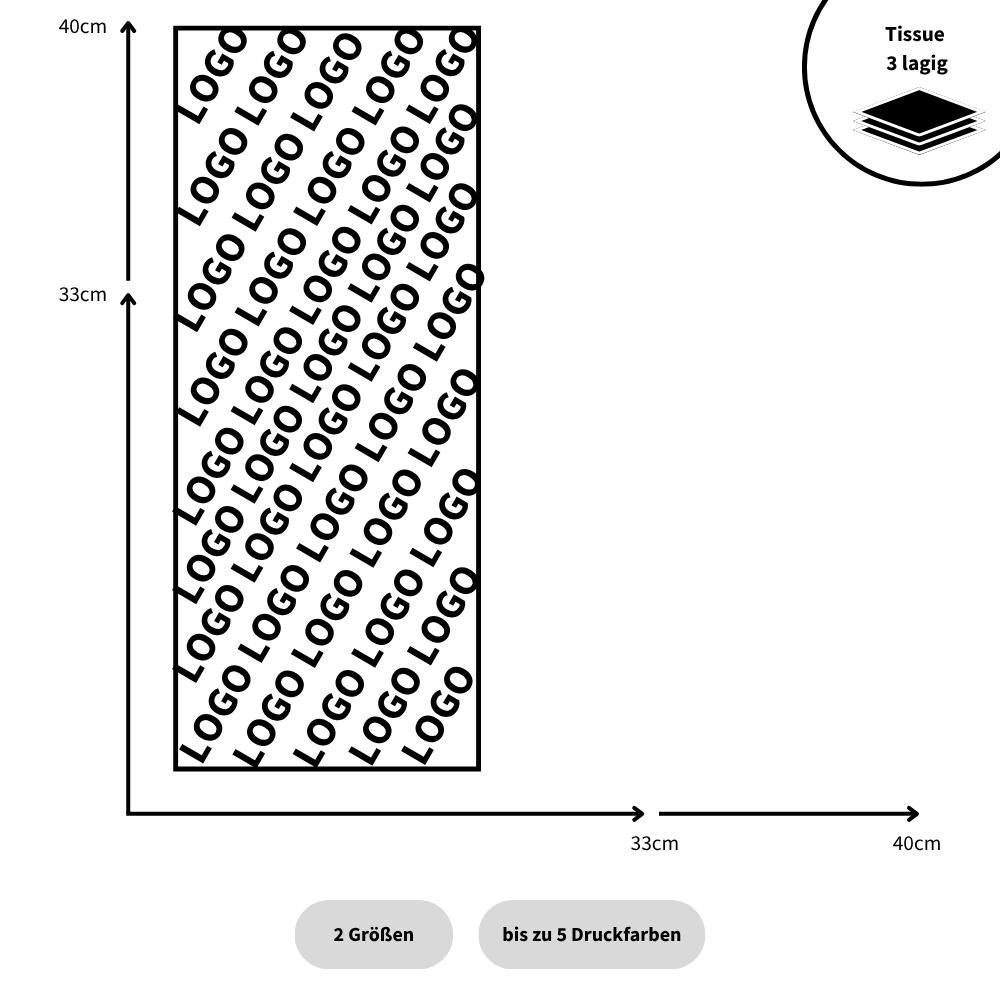 Serviette Tissue 3-lagig 1/8 Buchfalz, weiß